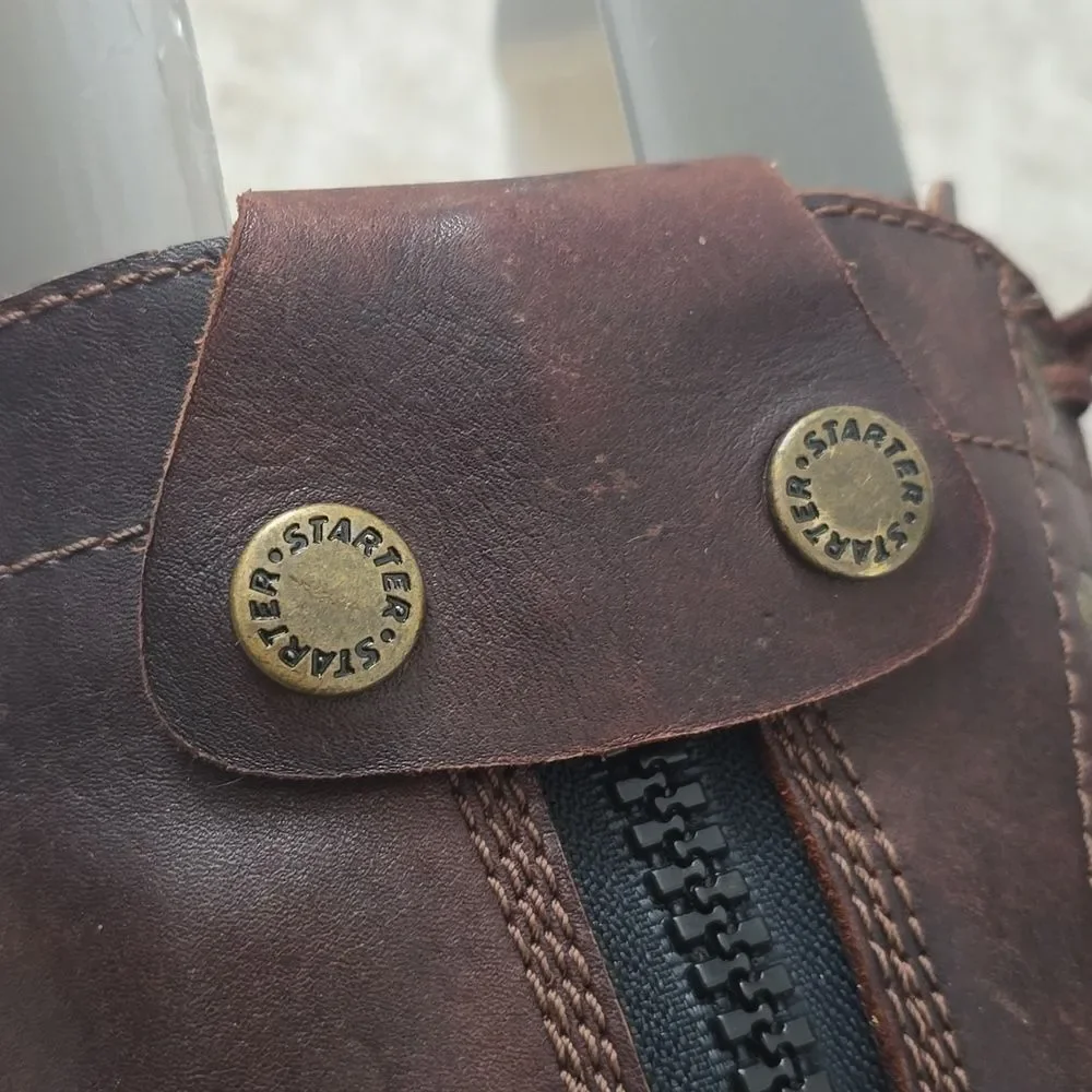 STARTER | Rugged Terrain Leather  Brown Lace-Up Boots 1990's